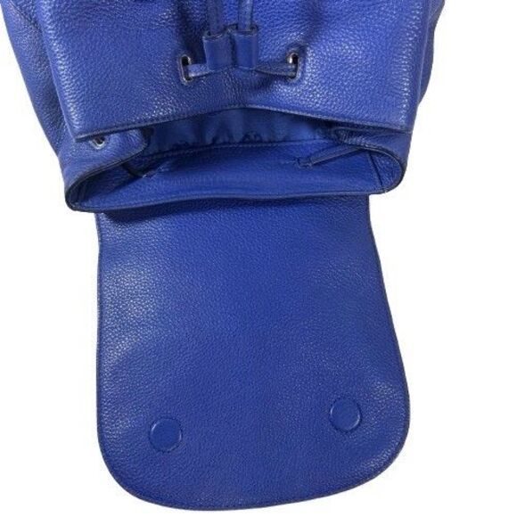 Tory Burch Harper Double TT Logo Embossed Pebble Leather Macaw Backpack MRP $495